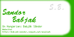 sandor babjak business card
